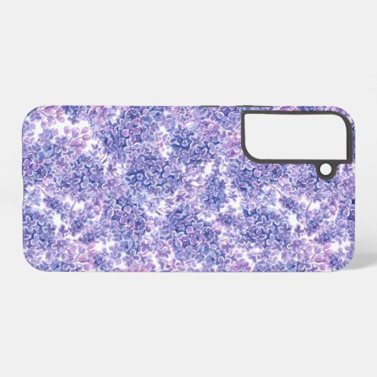 Lila bloemen met waterverf samsung galaxy hoesje (Achterkant horizontaal)