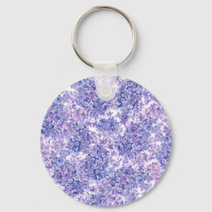 Lila bloemen met waterverf sleutelhanger