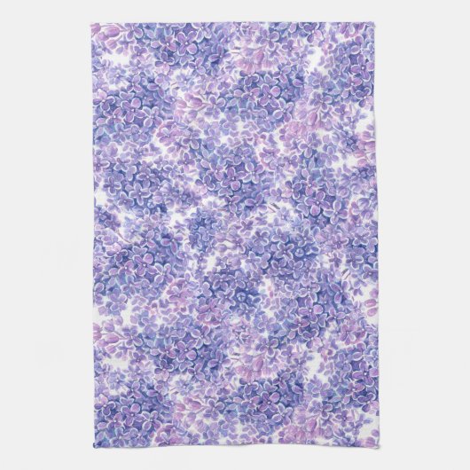 Lila bloemen met waterverf theedoek (Verticaal)