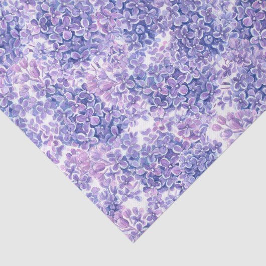 Lila bloemen met waterverf tissuepapier (Detail)
