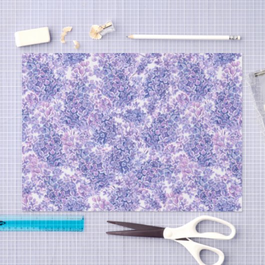 Lila bloemen met waterverf tissuepapier (Craft)