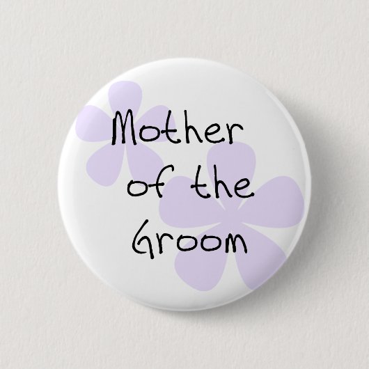 Lila bloemen Moeder van Groom Ronde Button 5,7 Cm (Voorkant)