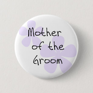 Lila bloemen Moeder van Groom Ronde Button 5,7 Cm