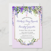 Lila Bloemen Moederdag Brunch Uitnodiging (Voorkant)
