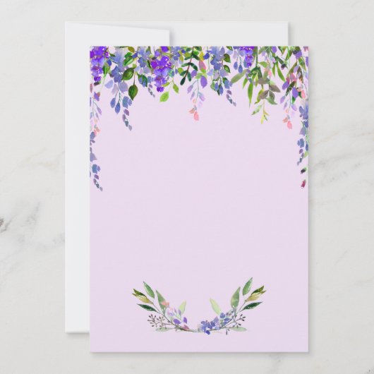 Lila Bloemen Moederdag Brunch Uitnodiging (Achterkant)