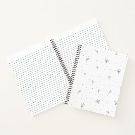 Lila bloemen notitieboek (Binnen)