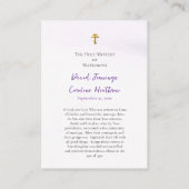 Lila bloemen Orthodoxe huwelijksgebed Kaart Plaatskaartje (Achterkant)