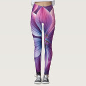 Lila bloemen Paarse en roze Leggings (Voorkant)