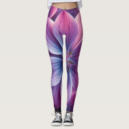 Lila bloemen Paarse en roze Leggings