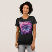 Lila bloemen Paarse en roze T-shirt (Voorkant volledig)