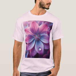 Lila bloemen Paarse en roze T-shirt