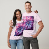 Lila bloemen Paarse en roze T-shirt (Unisex)