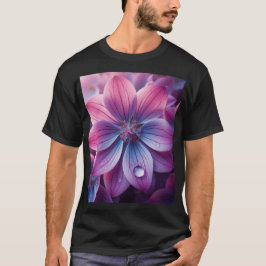 Lila bloemen Paarse en roze T-shirt