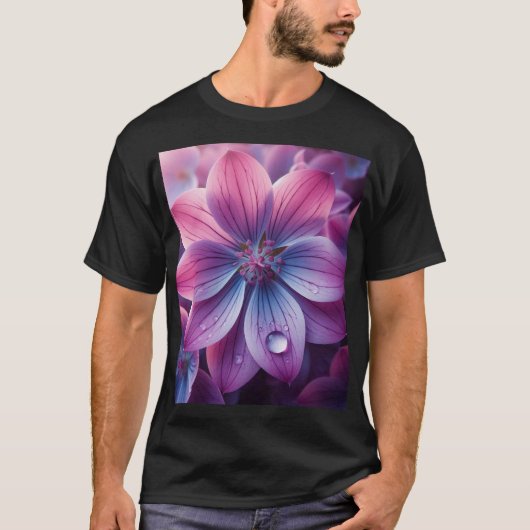 Lila bloemen Paarse en roze T-shirt (Voorkant)