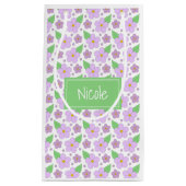 Lila Bloemen Patroon Gift Bag Klein Cadeauzakje (Voorkant)