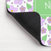 Lila Bloemen Patroon Muismat (Hoek)