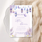 Lila Bloemen Ramadan Iftar Diner Uitnodiging