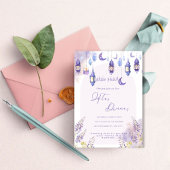 Lila Bloemen Ramadan Iftar Diner Uitnodiging