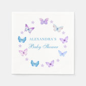 Lila Bloemen Roze Blauw Vlinder Baby shower Servet (Voorkant)