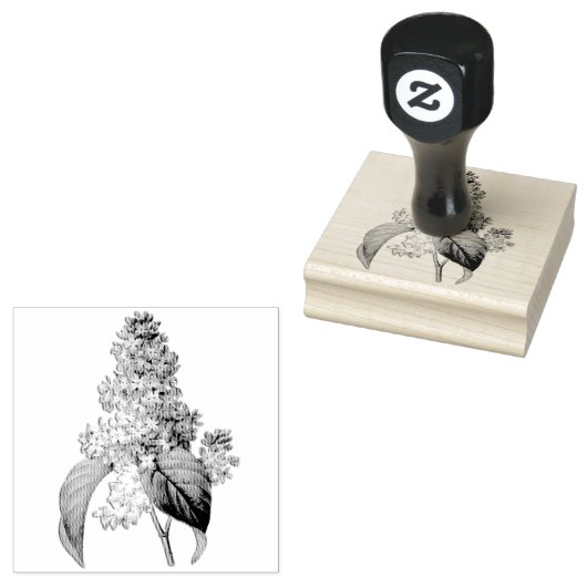 Lila bloemen Rubberstempel (Gestempeld)