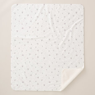 Lila bloemen sherpa deken