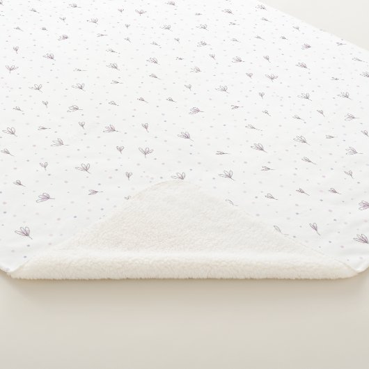 Lila bloemen sherpa deken (3/4)
