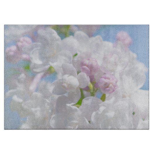 Lila bloemen snijplank (Voorkant)