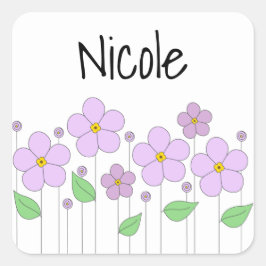 Lila Bloemen Sticker