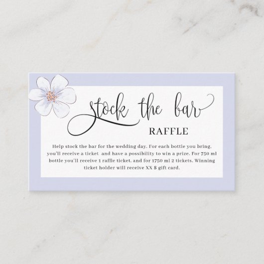 Lila Bloemen Stock de bar Vrijgezellenfeest Informatiekaartje (Voorkant)