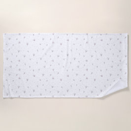 Lila bloemen strandlaken