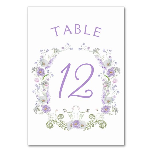 Lila Bloemen Tafelnummer (Voorkant)