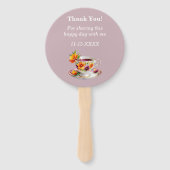 Lila Bloemen Tea Party Baby shower Hand Fan Handwaaier (Achterkant)