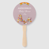 Lila Bloemen Tea Party Baby shower Hand Fan Handwaaier (Voorkant)