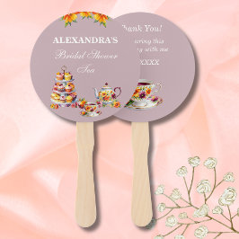 Lila Bloemen Tea Party Vrijgezellenfeest Hand Fan Handwaaier