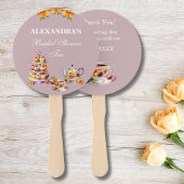Lila Bloemen Tea Party Vrijgezellenfeest Hand Fan Handwaaier
