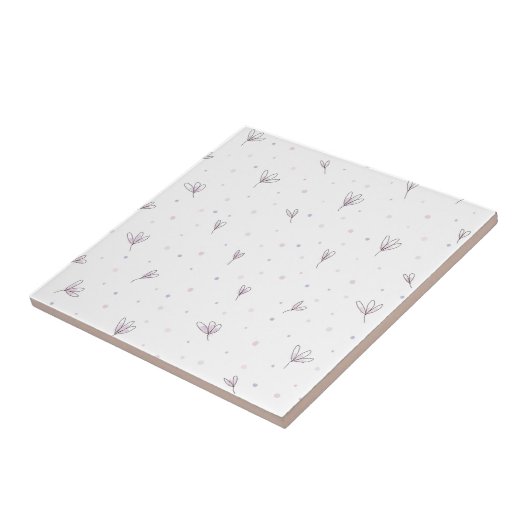 Lila bloemen tegeltje (Zijkant)