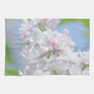 Lila bloemen theedoek