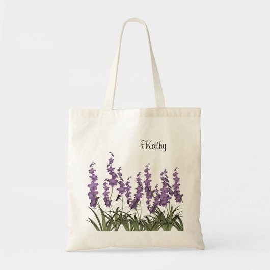 Lila bloemen tote bag (Voorkant)