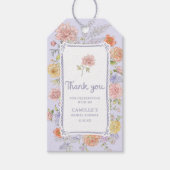 Lila Bloemen Vrijgezellenfeest Dank u Cadeaulabel (Voorkant)