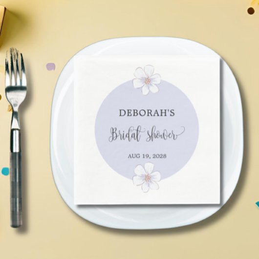 Lila Bloemen Vrijgezellenfeest Papier servet