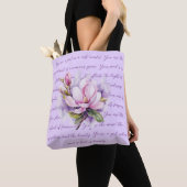 Lila Bloemen Waterverf Shoper Tote Bag (Dichtbij)