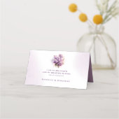 Lila Bloemen Waterverf Trouwbijbel Verse Plaatskaartje (Achterkant)