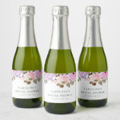 Lila Bloemen Waterverf Vrijgezellenfeest Custom Mi Sparkling Wijnetiket (Flessen)