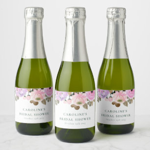 Lila Bloemen Waterverf Vrijgezellenfeest Custom Mi Sparkling Wijnetiket