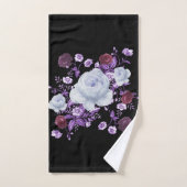 LILA BLOEMEN, ZWARTE ACHTERGROND BAD HANDDOEK (Handdoek)