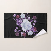 LILA BLOEMEN, ZWARTE ACHTERGROND BAD HANDDOEK (Handdoek)