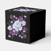 LILA BLOEMEN, ZWARTE ACHTERGROND BEDANKDOOSJES (Achterkant)