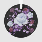 LILA BLOEMEN, ZWARTE ACHTERGROND ORNAMENT (achterkant)