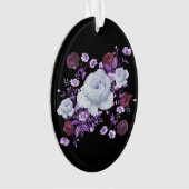 LILA BLOEMEN, ZWARTE ACHTERGROND ORNAMENT (voorkant)