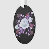 LILA BLOEMEN, ZWARTE ACHTERGROND ORNAMENT (voorkant)